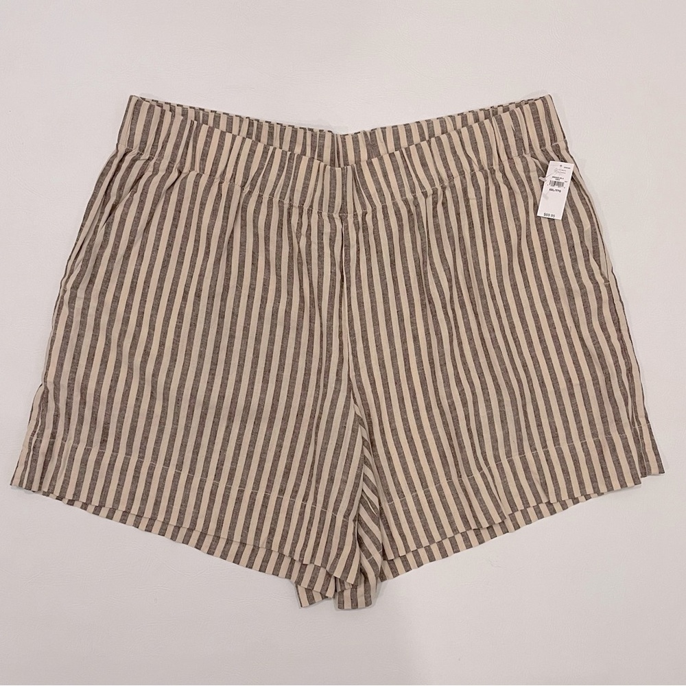 GAP Striped Tan and Brown Women Shorts